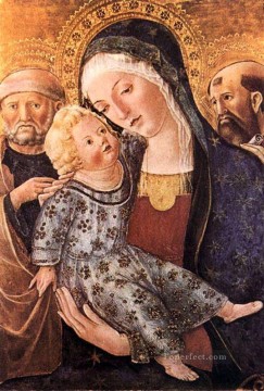 フランチェスコ・ディ・ジョルジョ Painting - マドンナと子供と二人の聖人 シエナのフランチェスコ・ディ・ジョルジョ